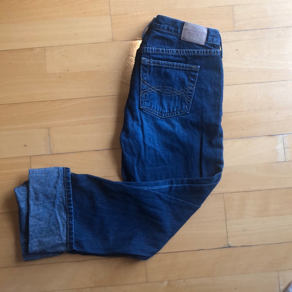 Vintage cropped button fly denim